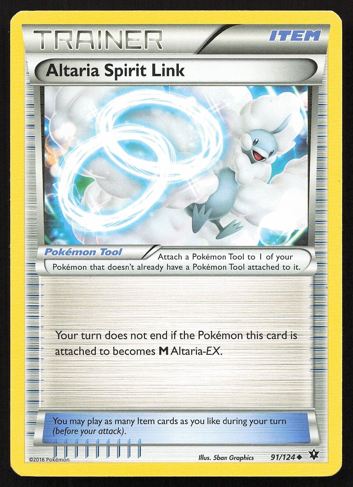 Pokemon TCG Altaria Spirit Link 91/124 Fates Collide Trainer Item Uncommon MP