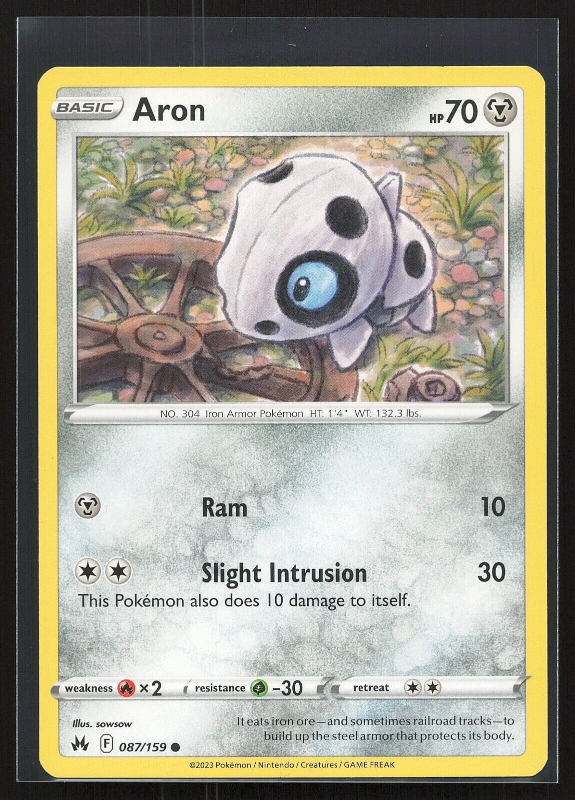 Pokemon TCG Aron 087/159 Crown Zenith Regular Common LP