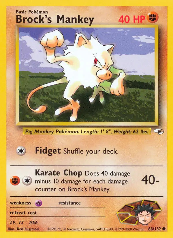 Brock's Mankey (68) 068/132 Gym Heroes [Unlimited]