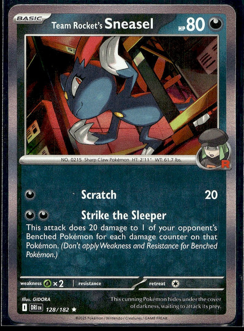 Team Rocket's Sneasel 128/182 SV10: Destined Rivals Holo LP
