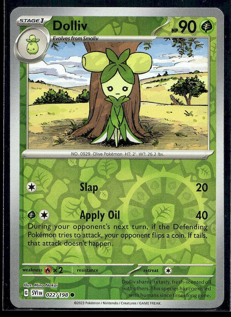 Dolliv - 022/198 SV01: Scarlet & Violet Base Set Reverse Holo LP