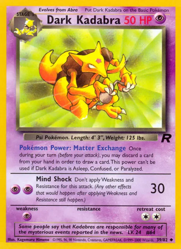 Dark Kadabra 39/82 Team Rocket