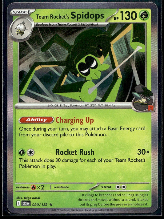 Team Rocket's Spidops - 020/182 SV10: Destined Rivals Holo LP