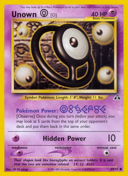 Unown [O] 69/75 Neo Discovery [Unlimited]