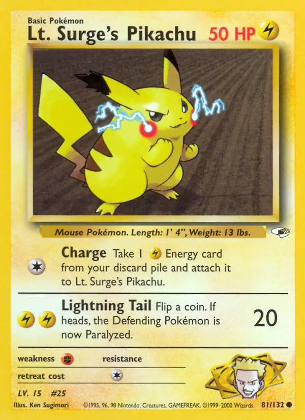 Lt. Surge's Pikachu 081/132 Gym Heroes [Unlimited]