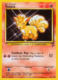 Vulpix 099/130 Base Set 2