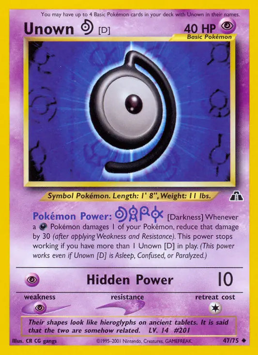Unown [D] 47/75 Neo Discovery [Unlimited]