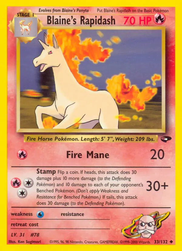 Blaine's Rapidash 033/132 Gym Challenge [Unlimited]