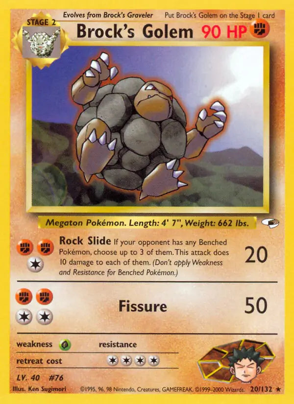 Brock's Golem 020/132 Gym Heroes [Unlimited]