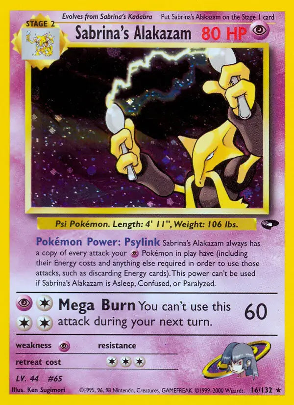 Sabrina's Alakazam 016/132 Gym Challenge [Unlimited]