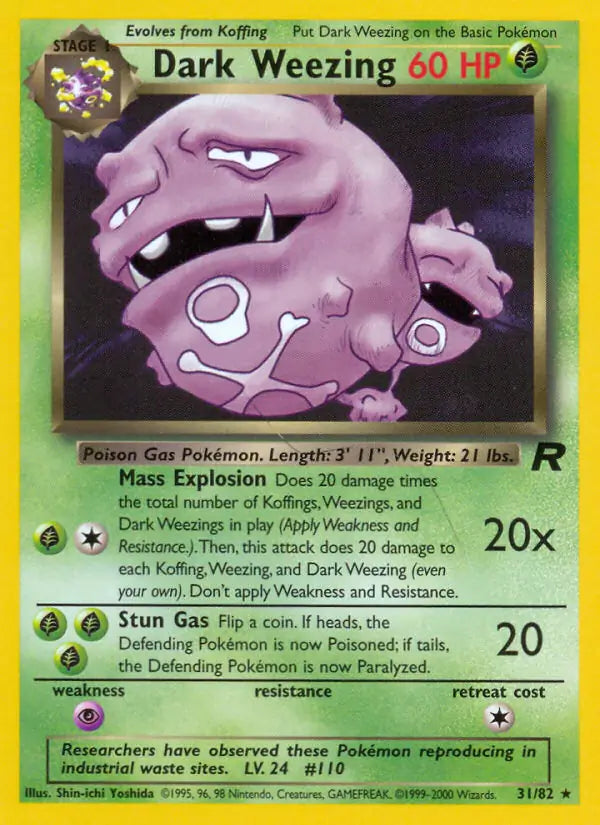 Dark Weezing (31) 31/82 Team Rocket