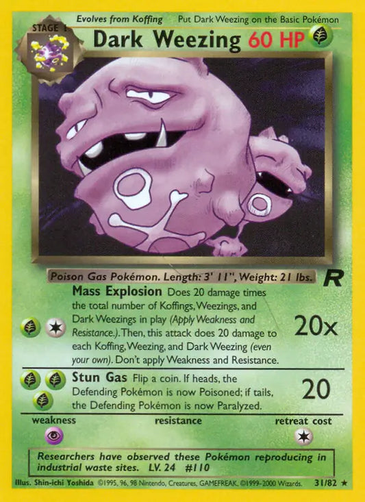 Dark Weezing (31) 31/82 Team Rocket