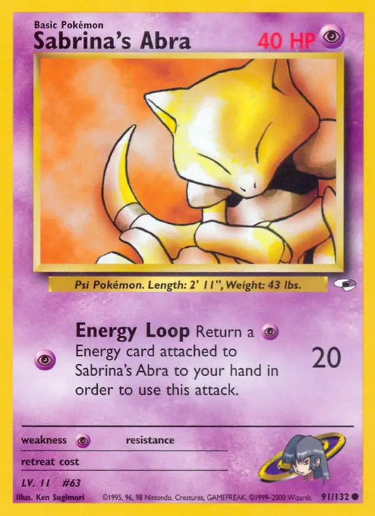 Sabrina's Abra 091/132 Gym Heroes [Unlimited]