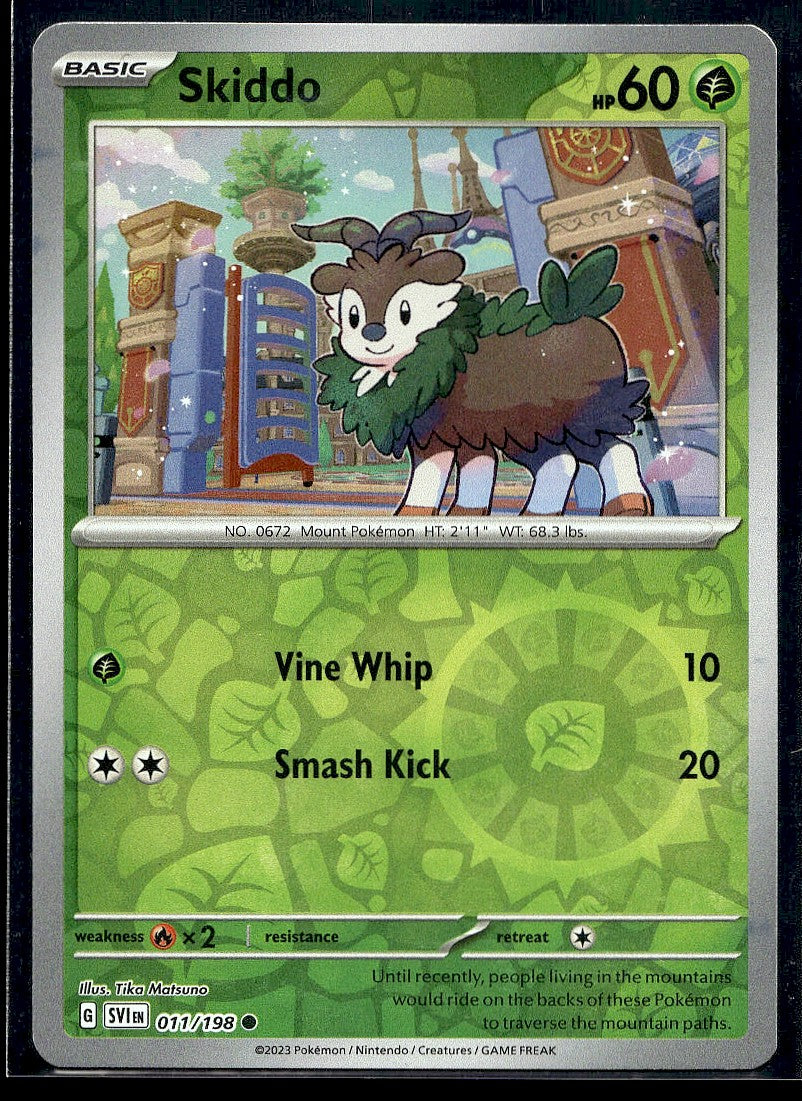 Skiddo 011/198 SV01: Scarlet & Violet Base Set Reverse Holo LP