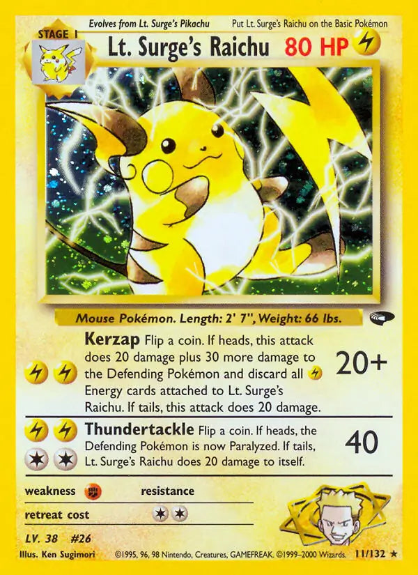 Lt. Surge's Raichu 011/132 Gym Challenge [Unlimited]