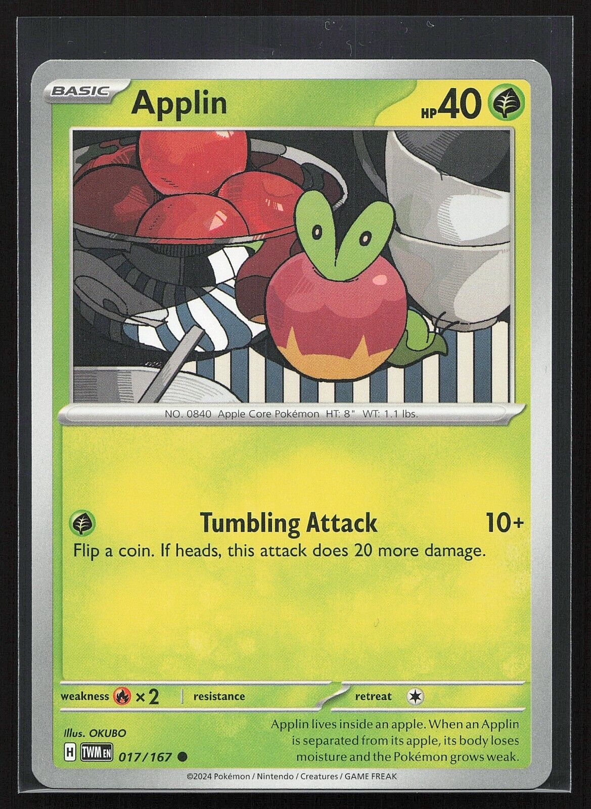 Pokemon TCG - Applin - 017/167 - Twilight Masquerade - Near Mint or Better