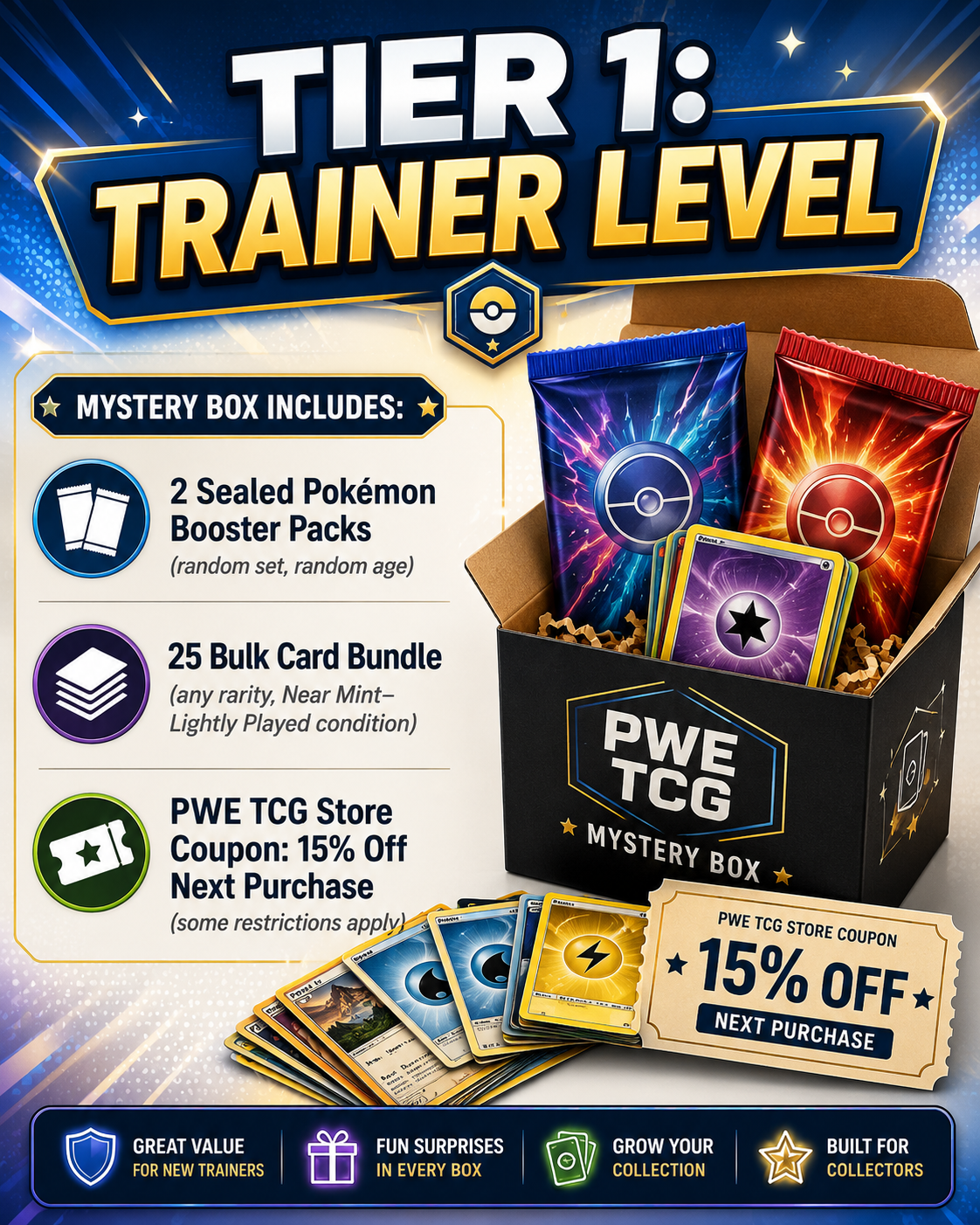 PWE TCG Monthly Pokemon Mystery Box - Trainer Level