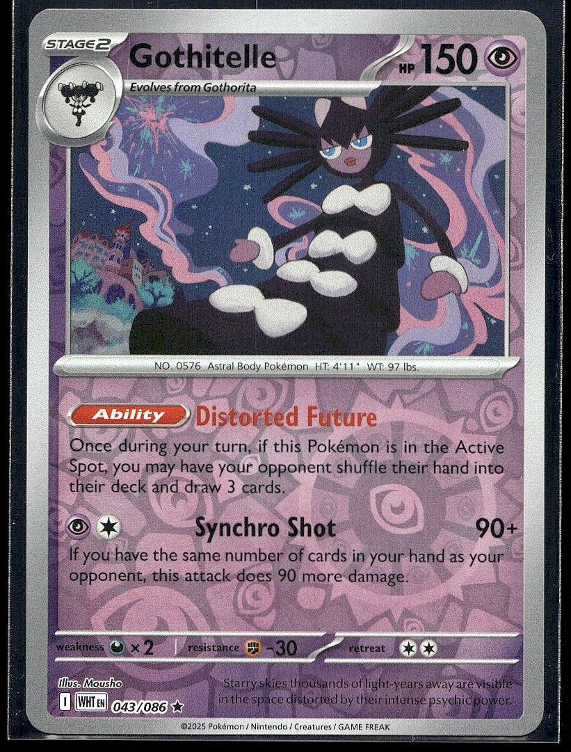 Gothitelle 043/086 SV: White Flare Reverse Holo LP
