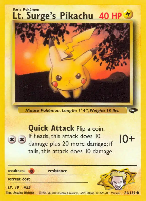 Lt. Surge's Pikachu 084/132 Gym Challenge [Unlimited]