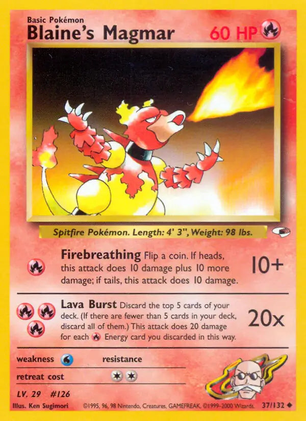 Blaine's Magmar 037/132 Gym Heroes [Unlimited]