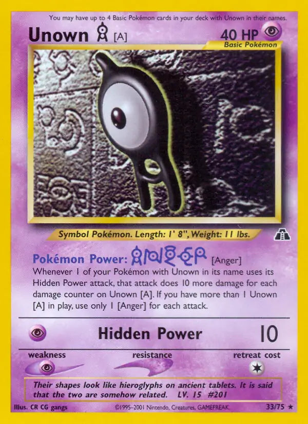 Unown [A] 33/75 Neo Discovery [Unlimited]