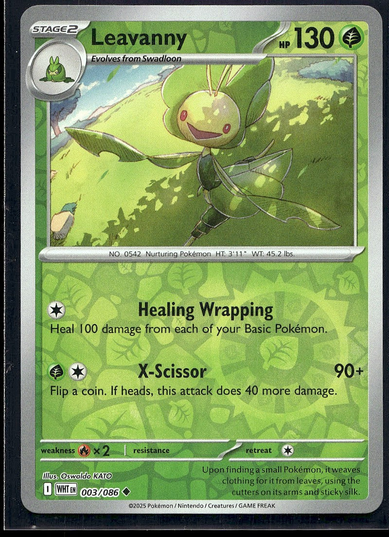 Leavanny 003/086 SV: White Flare Reverse Holo LP