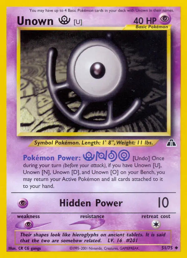 Unown [U] 51/75 Neo Discovery [Unlimited]