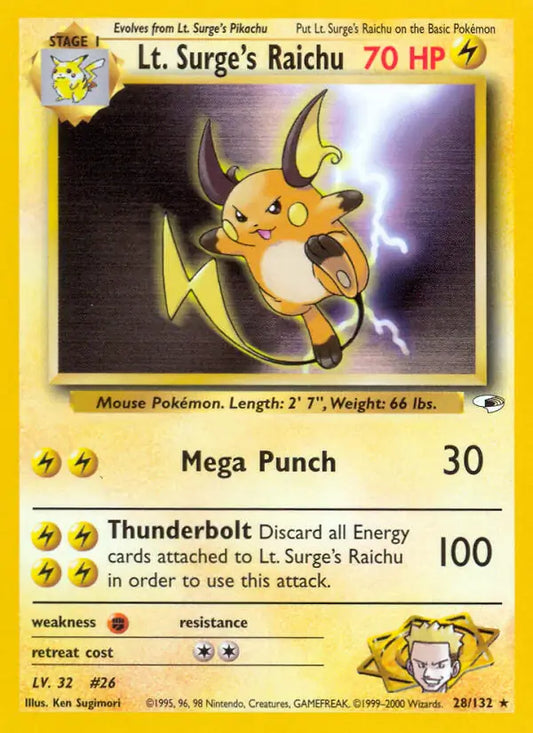 Lt. Surge's Raichu 028/132 Gym Heroes [Unlimited]