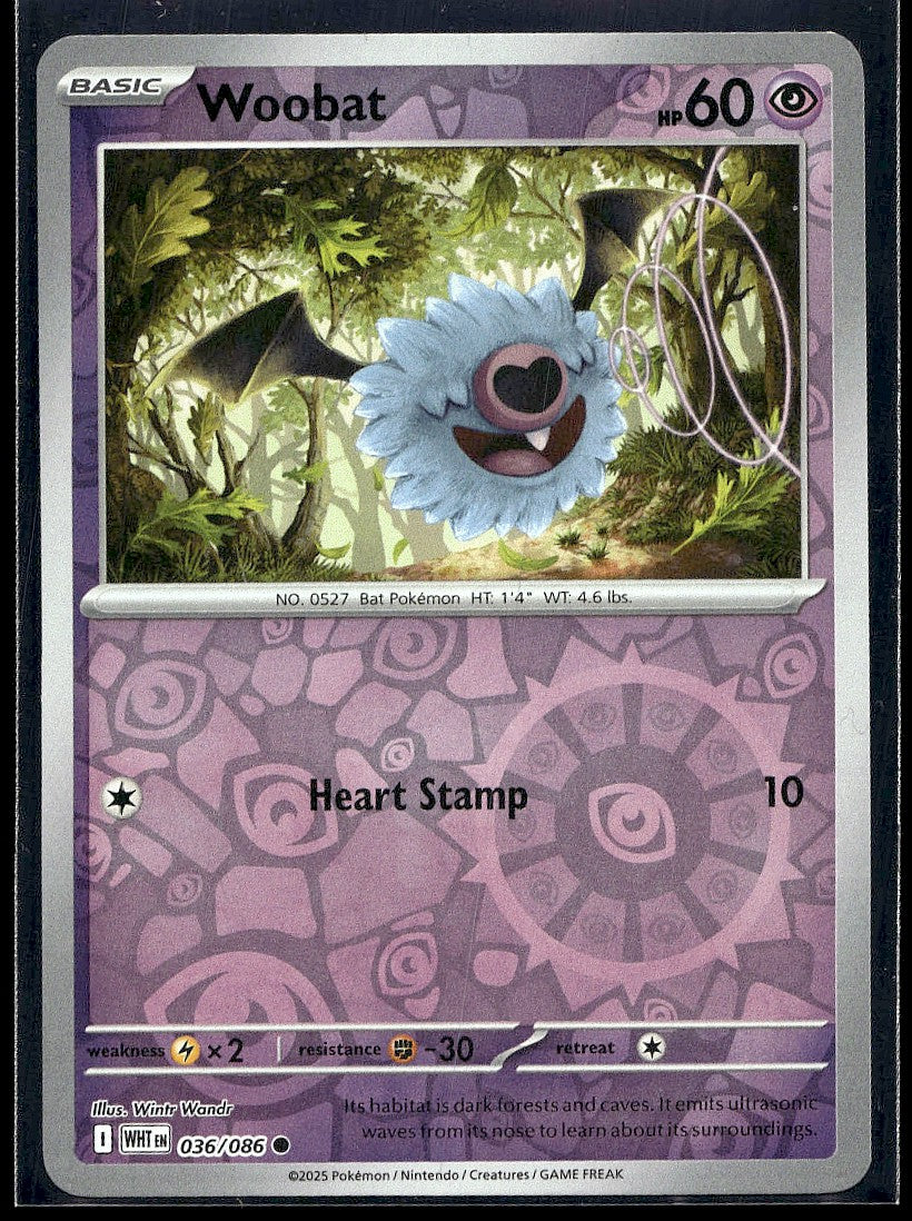 Woobat 036/086 SV: White Flare Reverse Holo LP