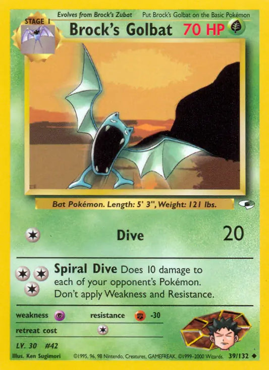Brock's Golbat 039/132 Gym Heroes [Unlimited]