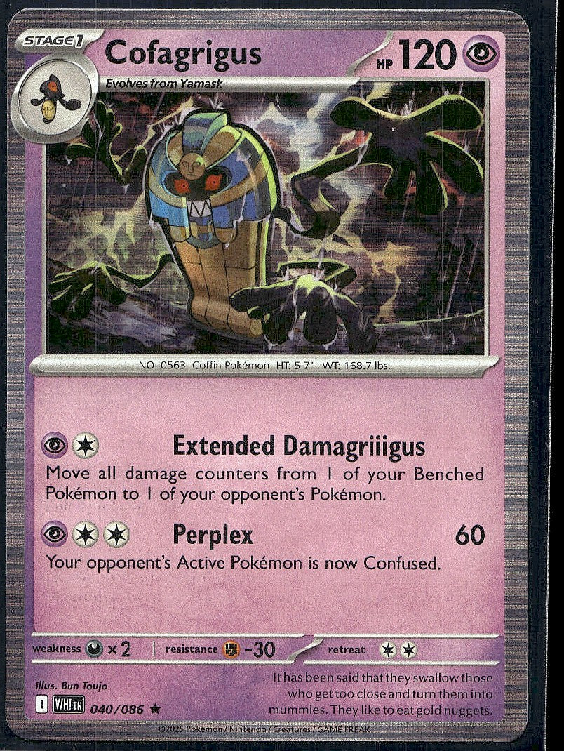 Cofagrigus 040/086 SV: White Flare Holo LP