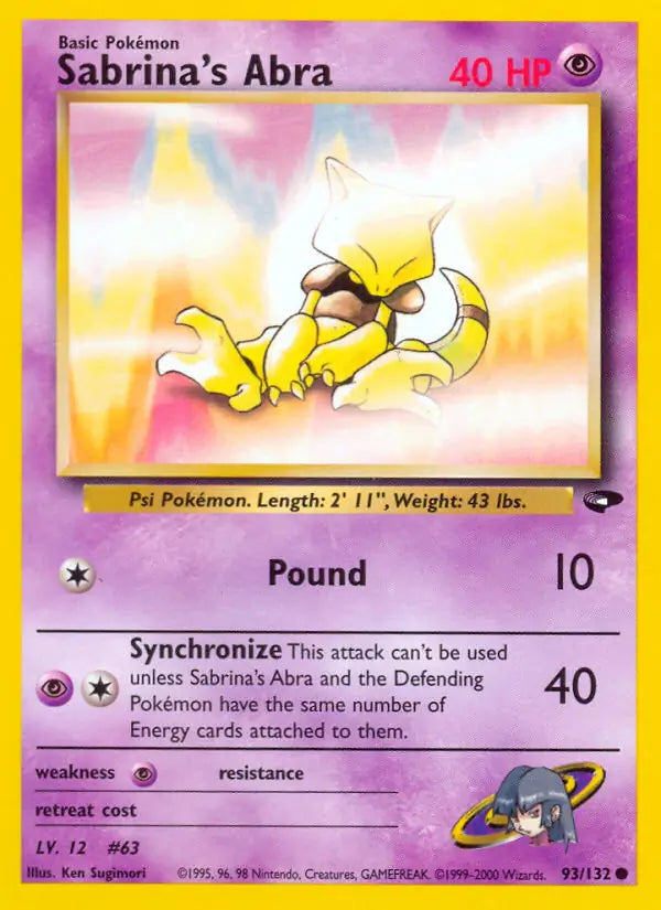 Sabrina's Abra (93) 093/132 Gym Challenge [Unlimited]