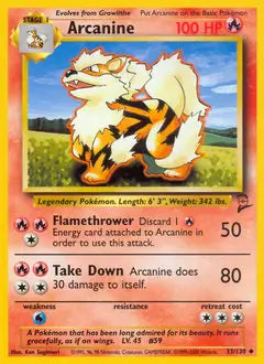 Arcanine 033/130 Base Set 2
