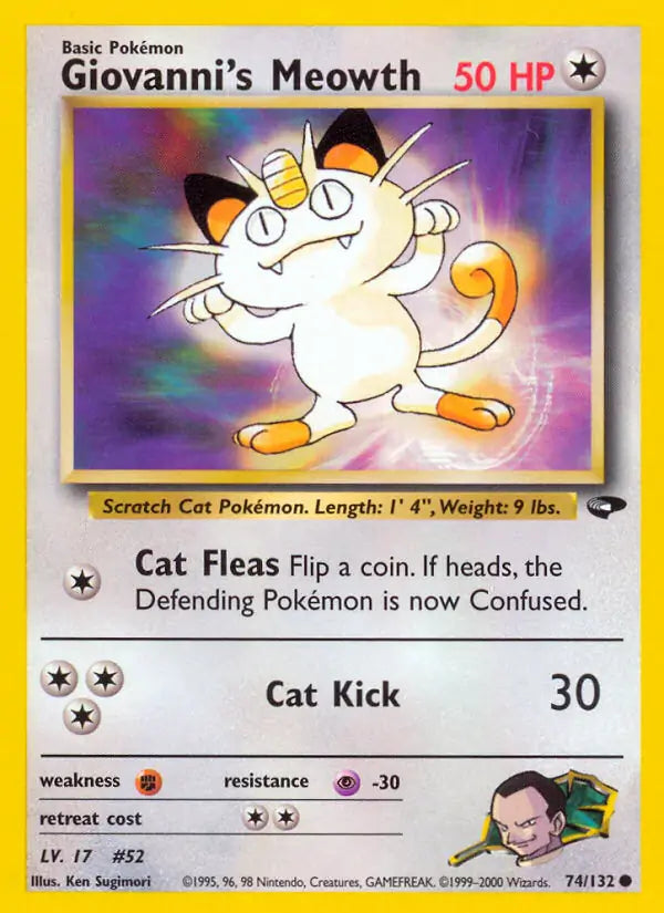 Giovanni's Meowth (74) 074/132 Gym Challenge [Unlimited]