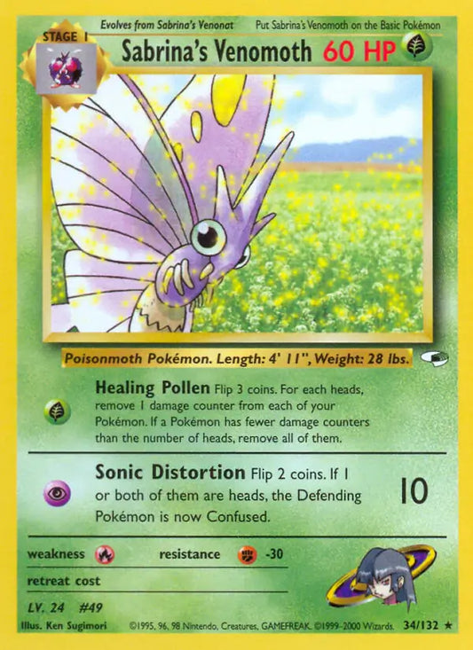 Sabrina's Venomoth 034/132 Gym Heroes [Unlimited]