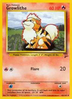 Growlithe 042/130 Base Set 2